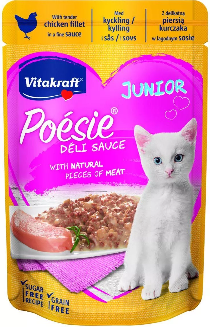 Hrana za mačke VITAKRAFT kitten poesie ds sos 85g