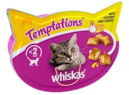 Poslastice za mačke  WHISKAS Temptations poslastica piletina i sir 60g