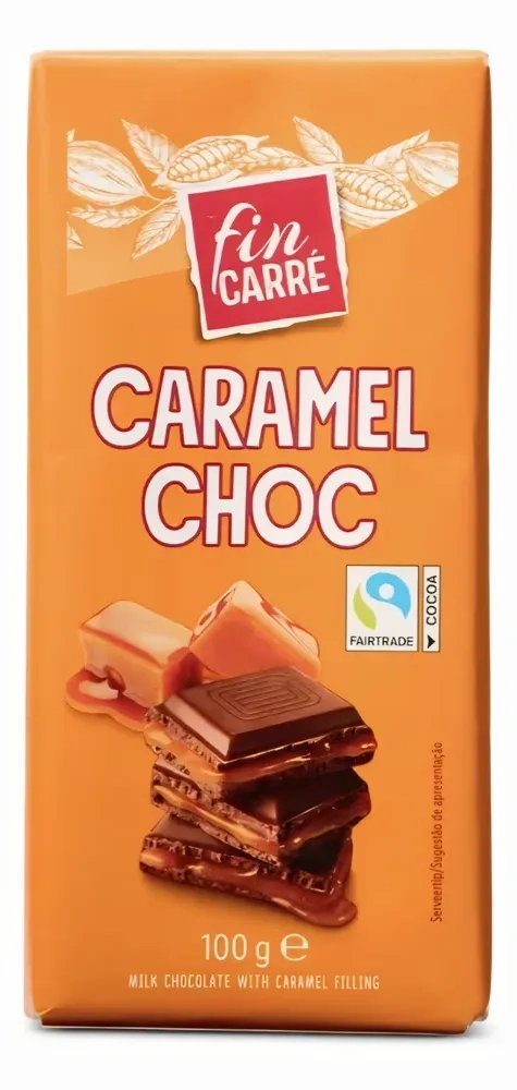 Čokolada FIN CARRE mlečna sa karamel punjenjem 100g