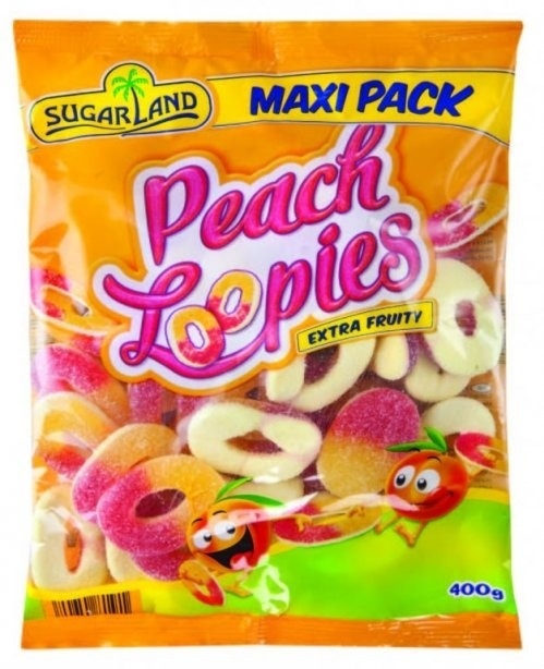 Gumene bombone SUGARLAND Peach loopies 400g