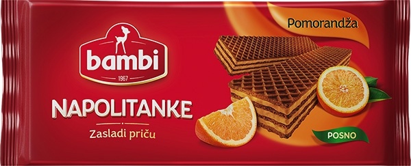 Napolitanke BAMBI pomorandža 185g