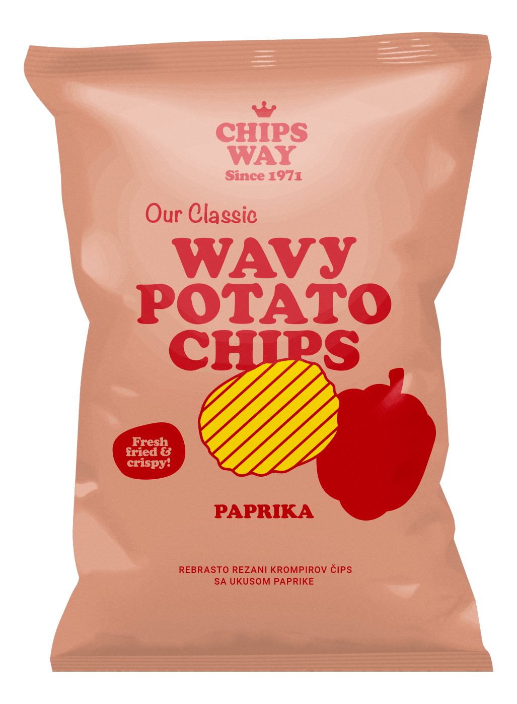 Čips CHIPS WAY paprika rebrasti 150g