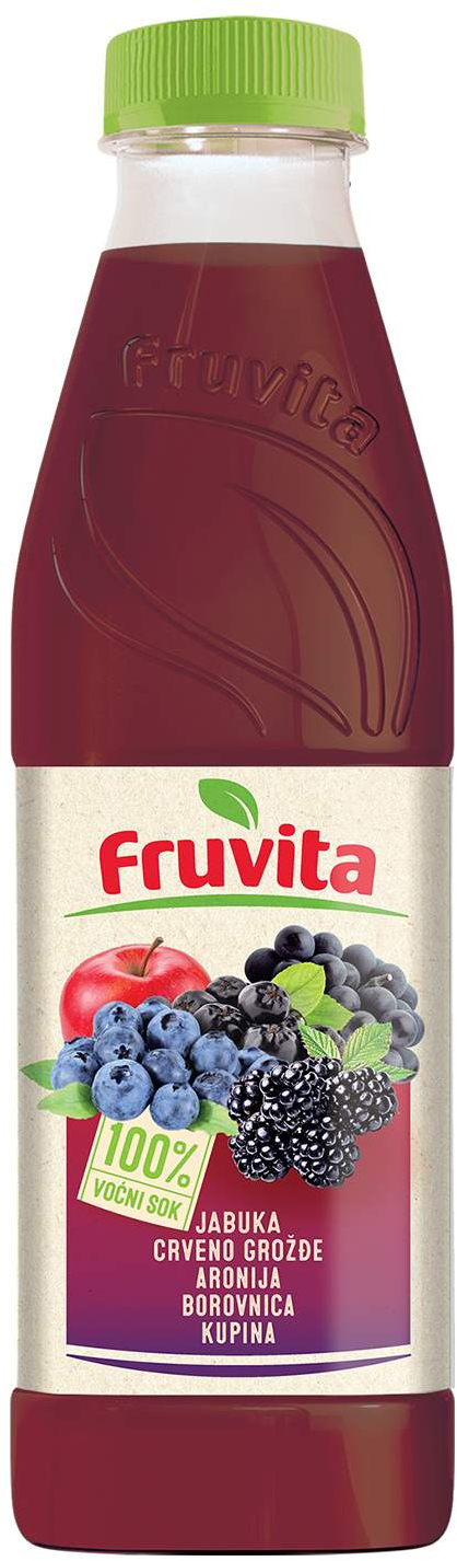 Negazirani sok FRUVITA jabuka grožđe aronija borovnica kupina 750ml