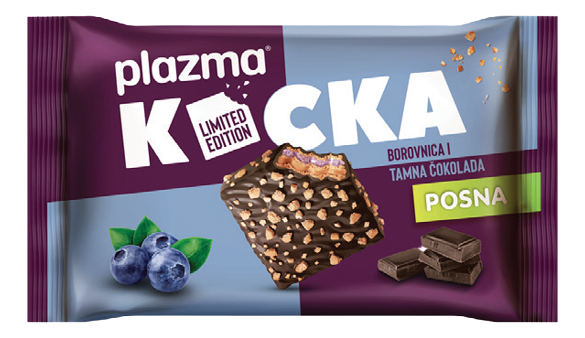 Napolitanka PLAZMA kocka borovnica 67,5g
