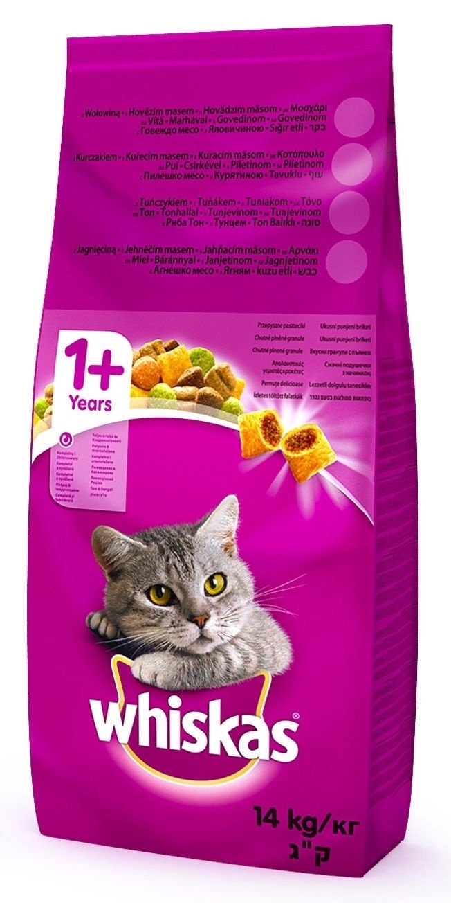 Hrana za mačke WHISKAS Adult briketi za mačke piletina 14kg