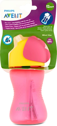 AVENT magična šolja sa slamkom 300ml roze
