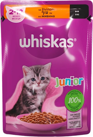 Hrana za mačke WHISKAS Junior  živina u sosu 85g