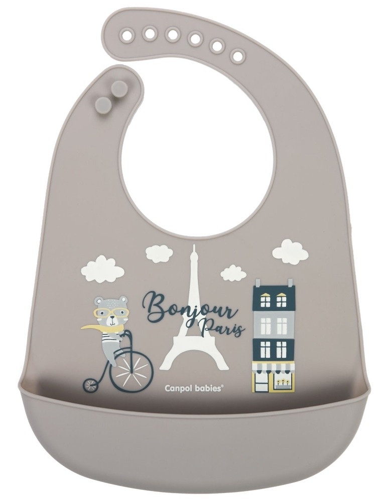 CANPOL BABIES Silikonska portikla za bebe Bonjour Paris bež