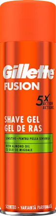 Gel za brijanje GILLETTE fusion 5X action sensitive, 200 ml