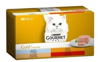 Hrana za mačke GOURMET Gold govedina 4x85g