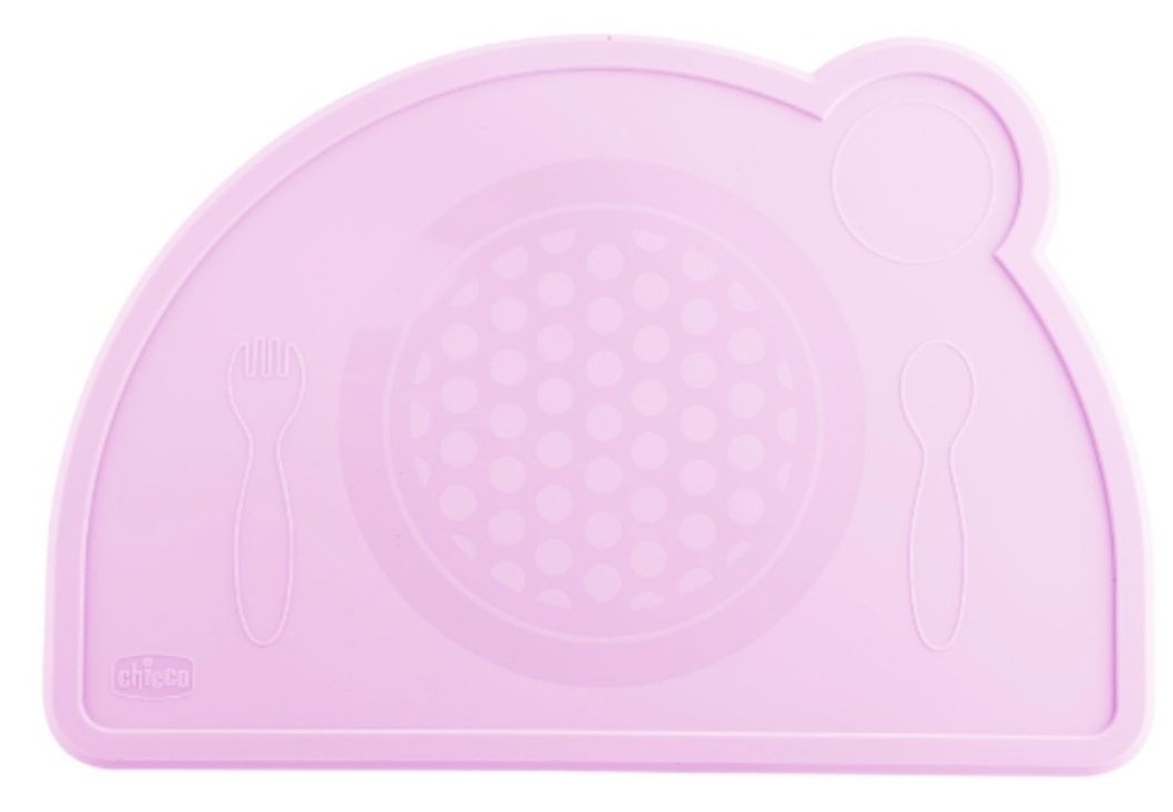 CHICCO Silikonski tanjir za bebe roze