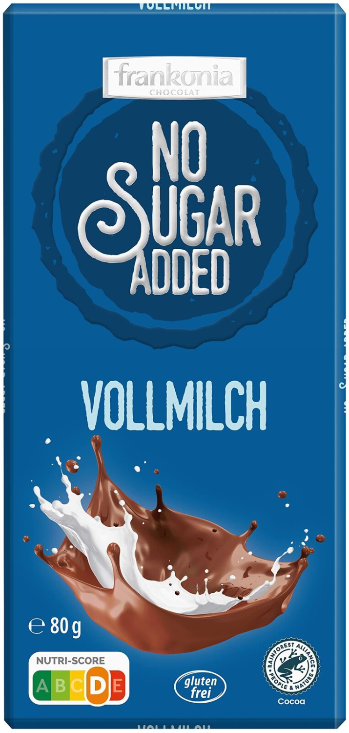 Čokolada  FRANKONIA mlečna no sugar added 80g