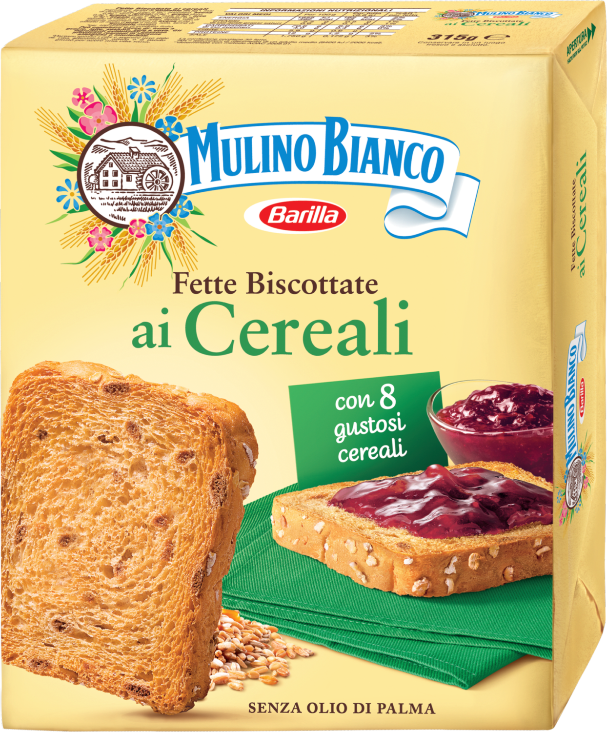 Dvopek BARILLA mulino bianco 8 žitarica 315g