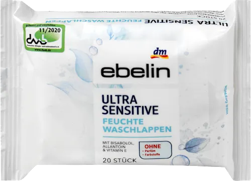 Vlažne krpice EBELIN Ultra sensitive za čišćenje kože 20kom