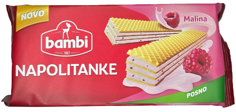 Napolitanke BAMBI malina 185g
