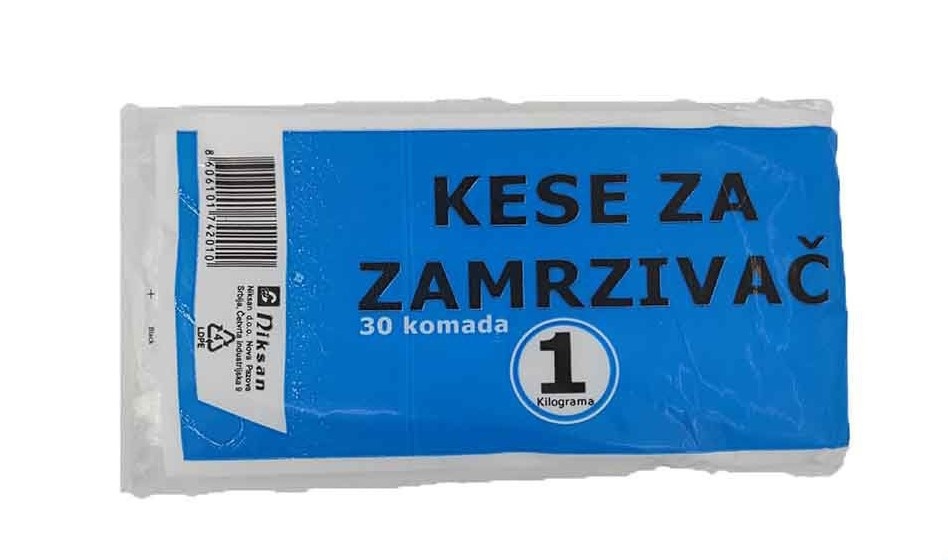 Kese za zamrzivač NIKSAN glatke 1kg 30kom