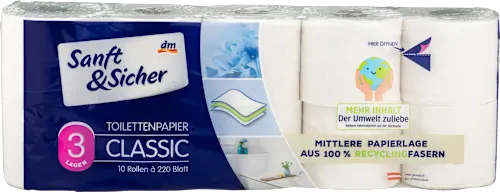 Toalet papir SANFT&SICHER classic 3sloja 10kom