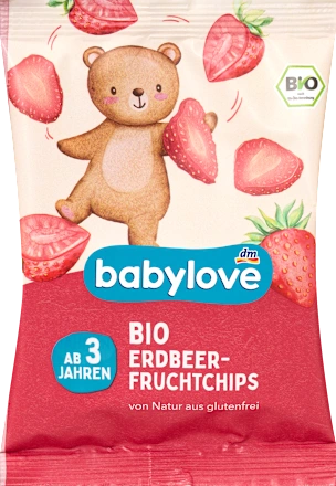 Dečija hrana BABYLOVE hrskave liofilizovane jagode 3g+12g