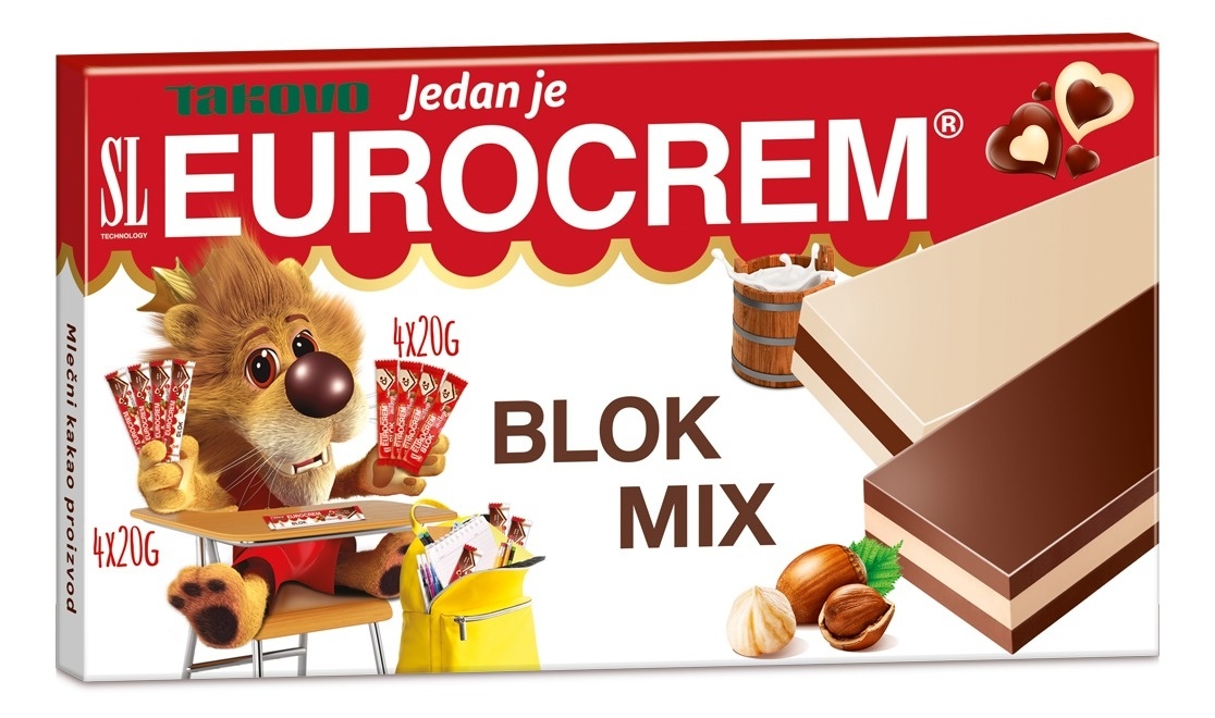 Krem tabla SWISSLION EUROCREAM blok mix 160g
