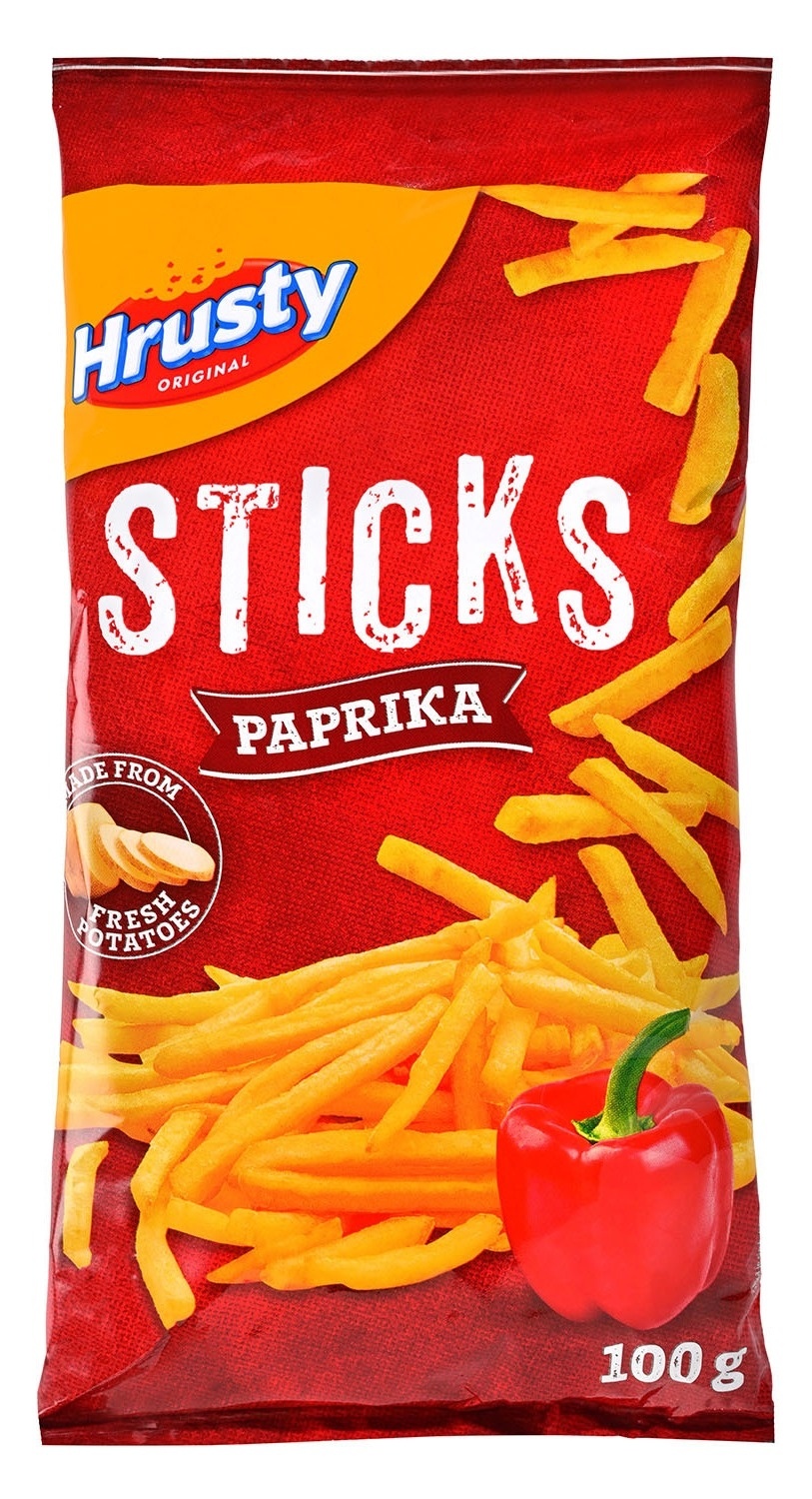 Čips HRUSTY Sticks paprika 100g