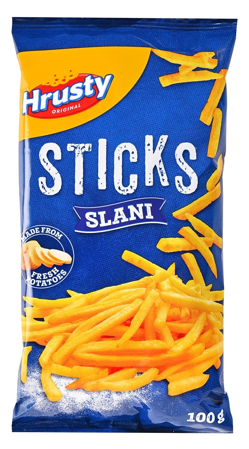 Čips HRUSTY Sticks slani 100g
