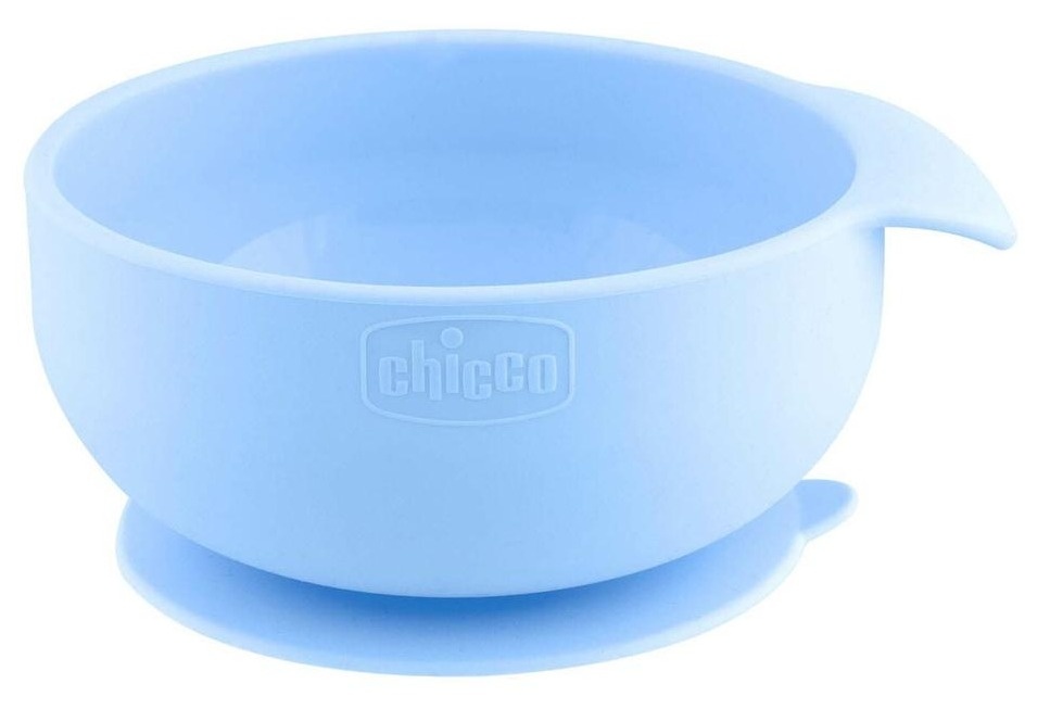 CHICCO Vakumski silikonski tanjir (6m+) plavi