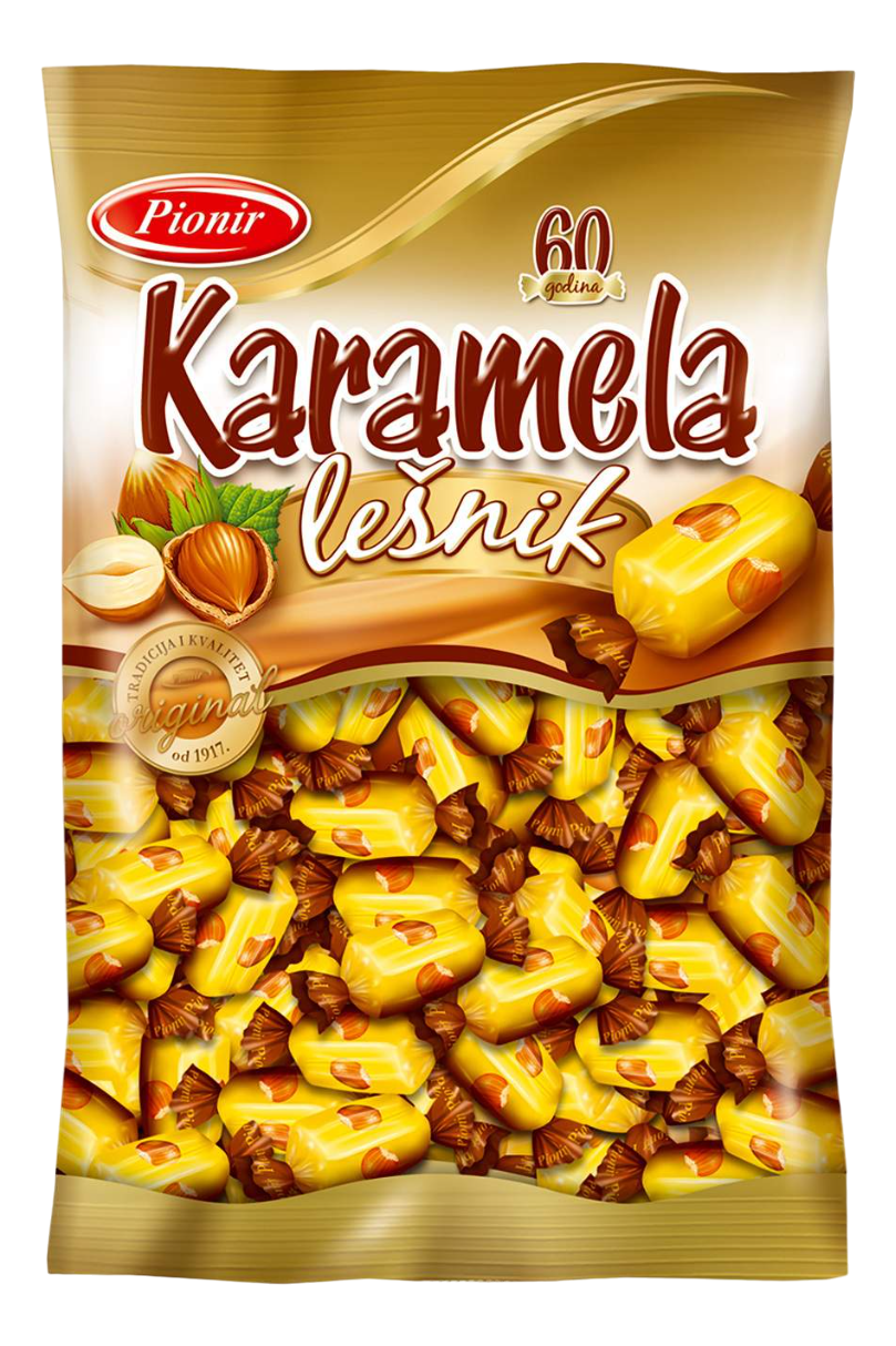 Bombone PIONIR karamela lešnik 800g