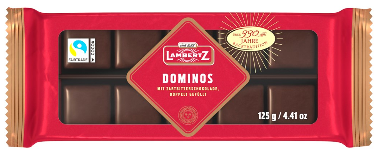 Dominos LAMBERTZ u crnoj čokoladi 125g