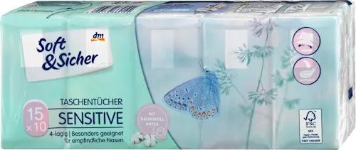 Papirne maramice SOFT&SICHER sensitive 4sloja 15kom