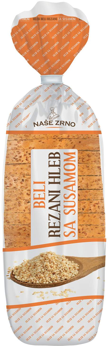 Hleb NAŠE ZRNO beli rezani sa susamom 450g
