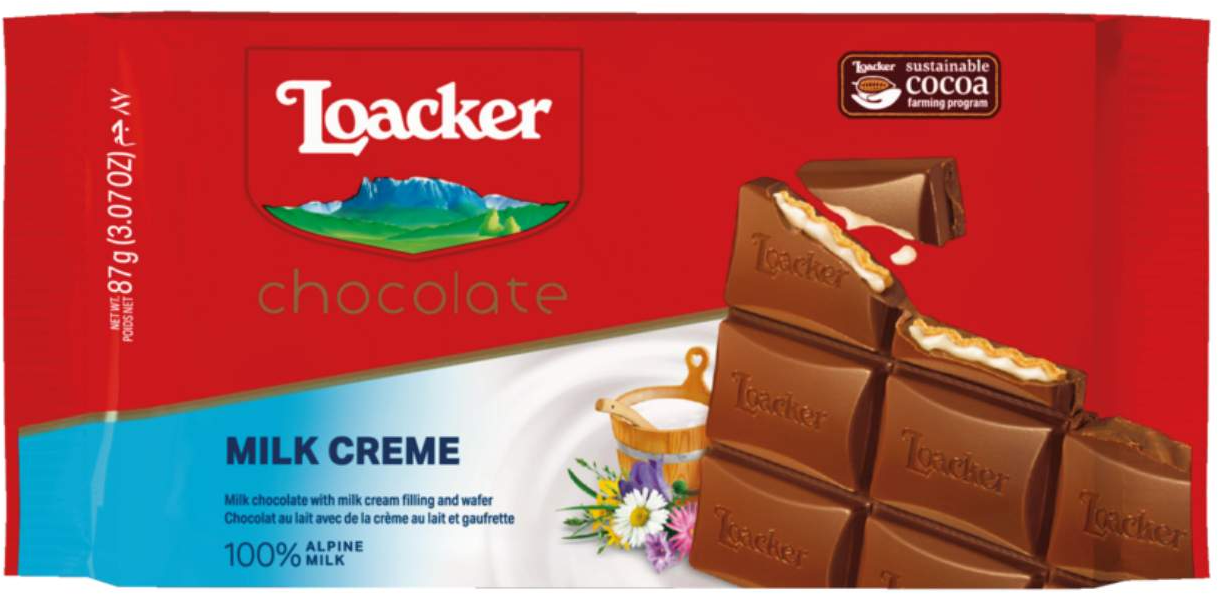 Čokolada LOACKER mlečna 87g