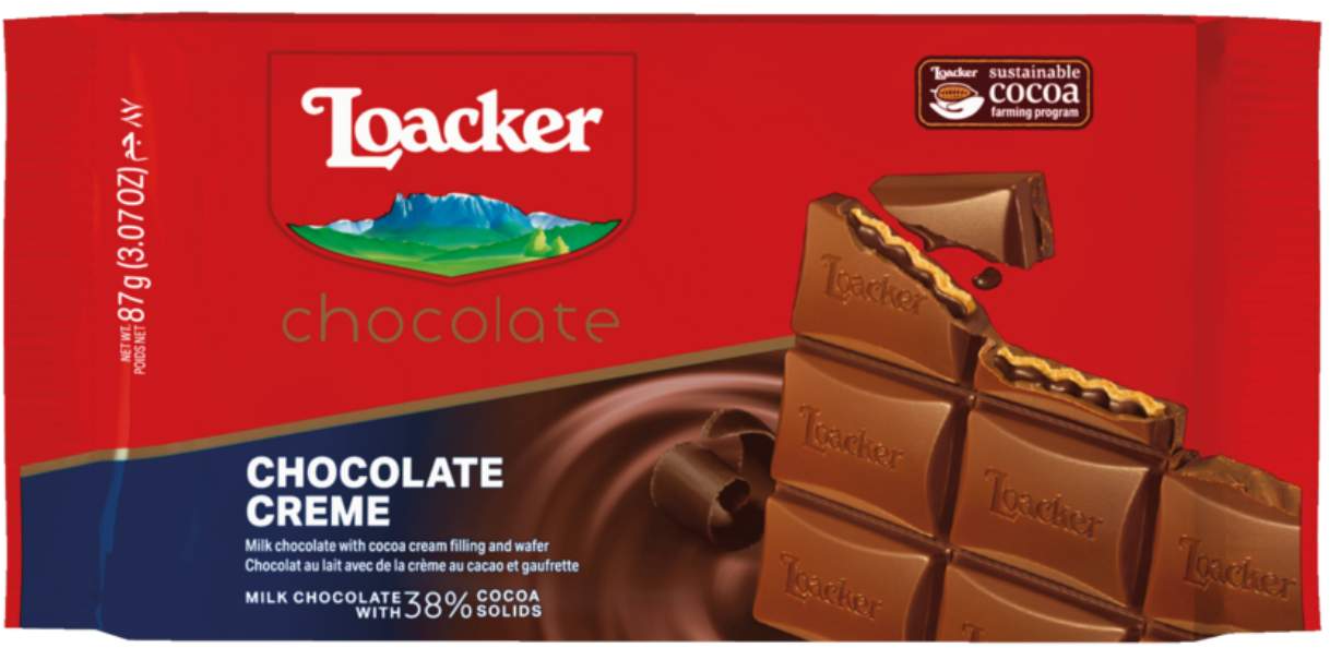 Čokolada LOACKER kakao krem 87g