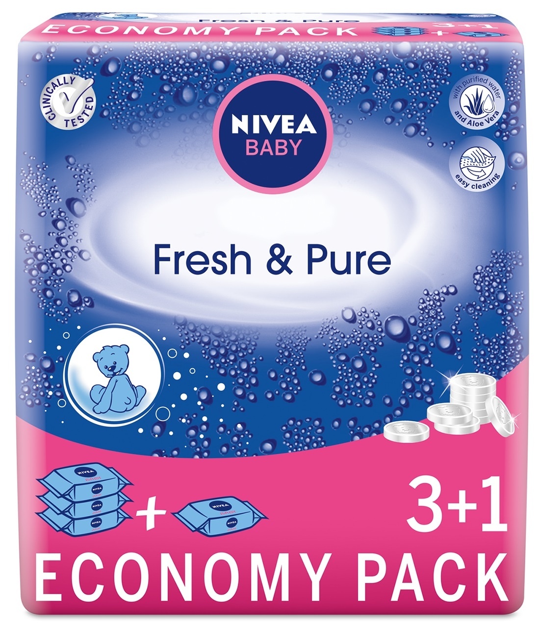 Vlažne maramice NIVEA Baby pure 4x63kom