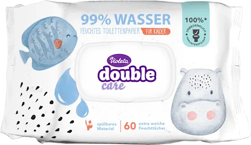 Toalet papir za decu VIOLETA vlažni double care 60kom