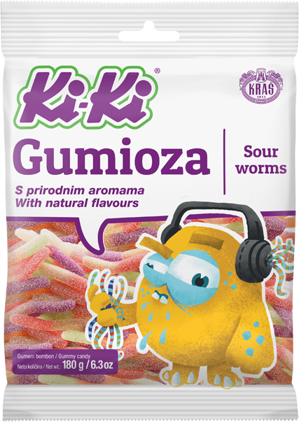 Gumene bombone KI-KI Sour worms 180g