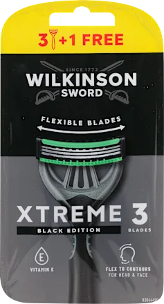 Brijač za muškarce  WILKINSON xtreme 3 black edition Comfort brijač 3+1 gratis, 4 kom