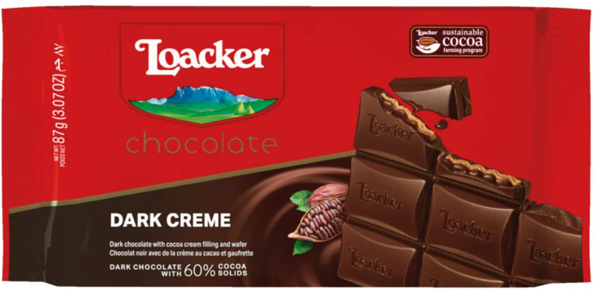 Čokolada LOACKER 60% tamna kakao delova 87g