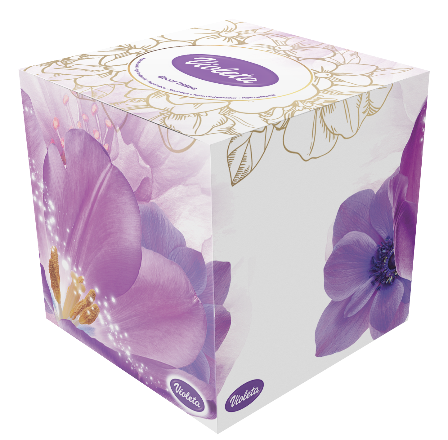 Papirne maramice VIOLETA u kutiji 60kom