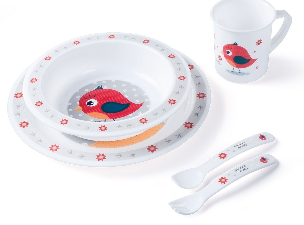 CANPOL BABIES Set za hranjenje beba Bird crveni