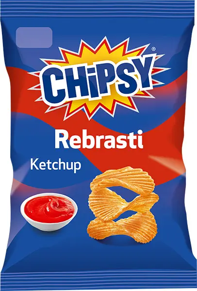 Čips CHIPSY rebrasti ketchup 60g
