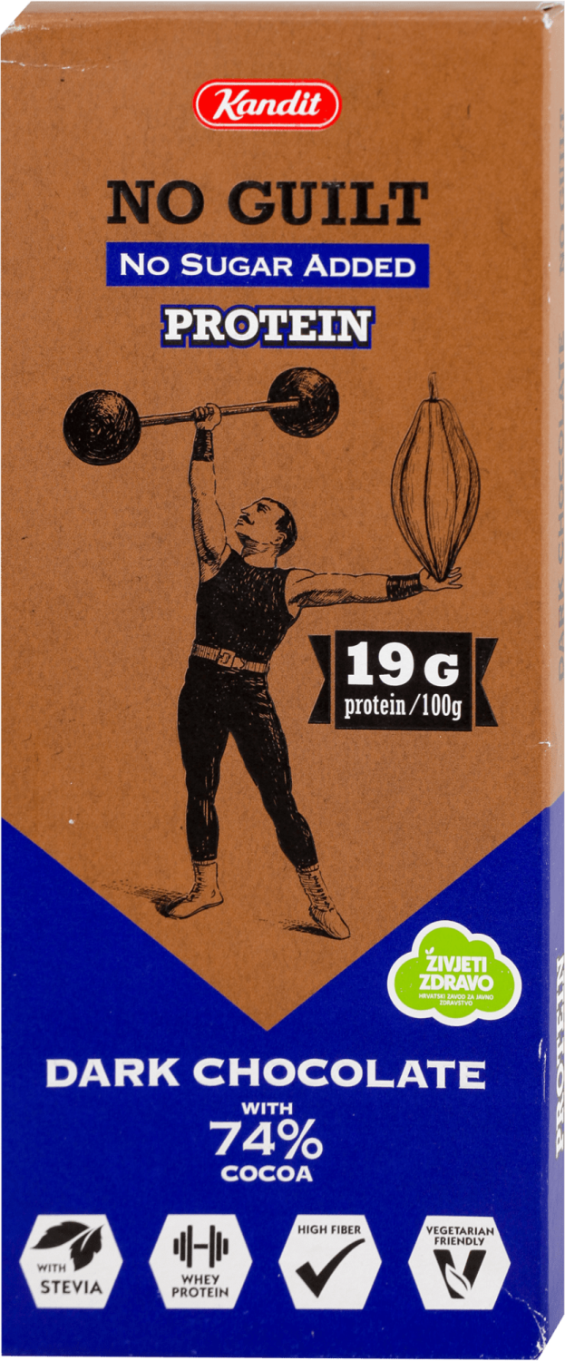 Čokolada KANDIT No guilt dark 74% protein 80g