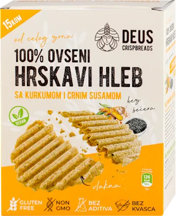 Hleb DEUS ovseni hrskavi kurkuma i crni susam 150g