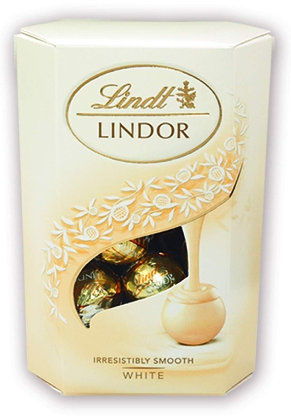 Bombonjera LINDT Lindor white cornet 200g