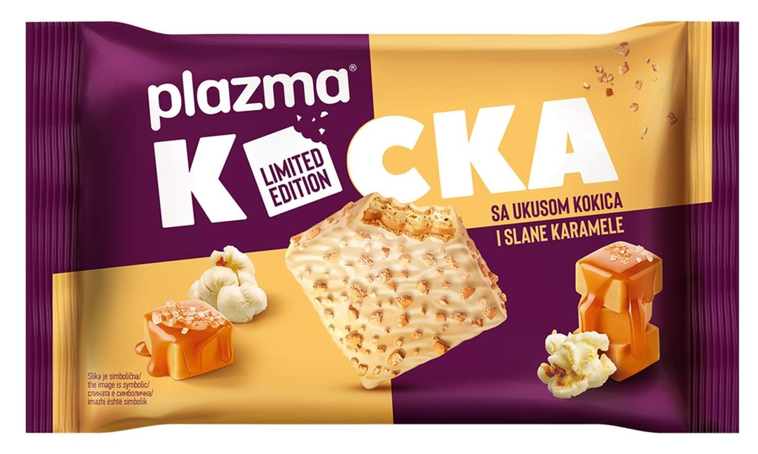 Napolitanka PLAZMA kocka slana karamela i kokice 67,5g