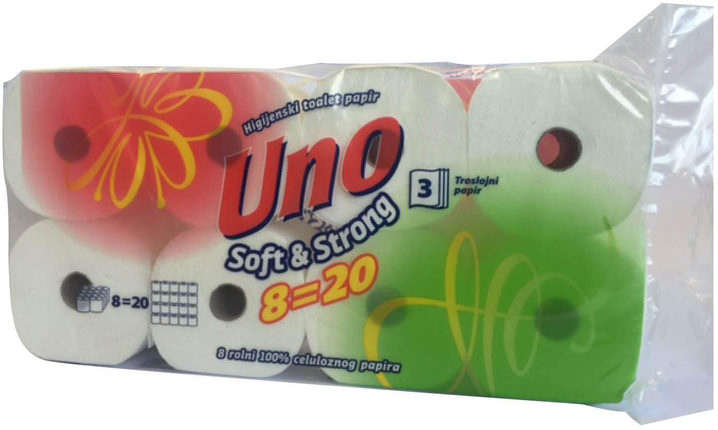 Toalet papir UNO soft & strong 3sloja 8kom
