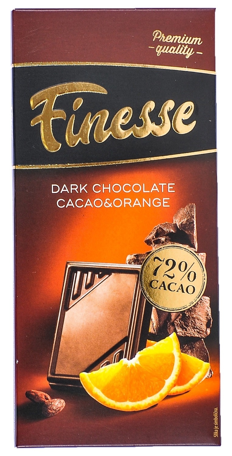 Čokolada FINESSE crna pomorandža 100g