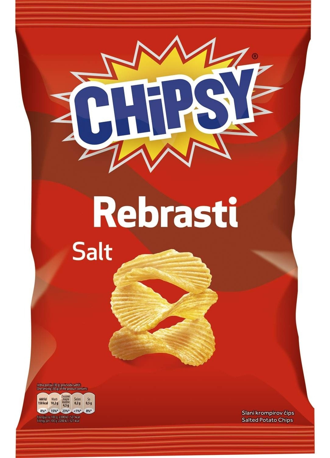 Čips CHIPSY Rebrasti XXL 150g