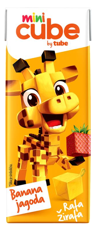 Negazirani sok CUBE By Tube banana jagoda 200ml