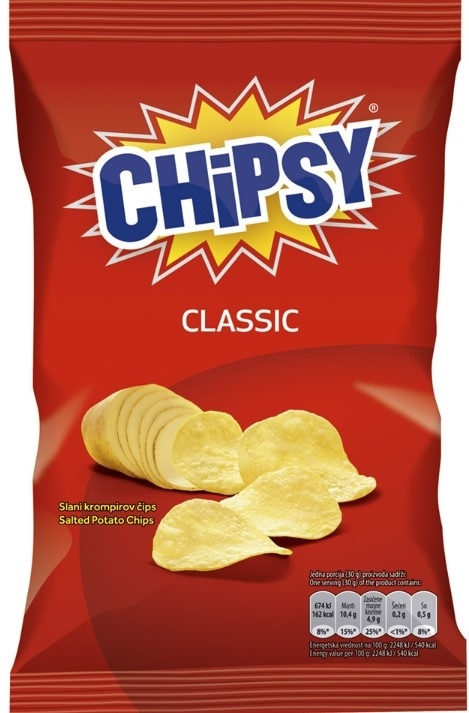 Čips CHIPSY slani 140g