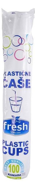 Plastične čaše FRESH 200ml 100kom bele